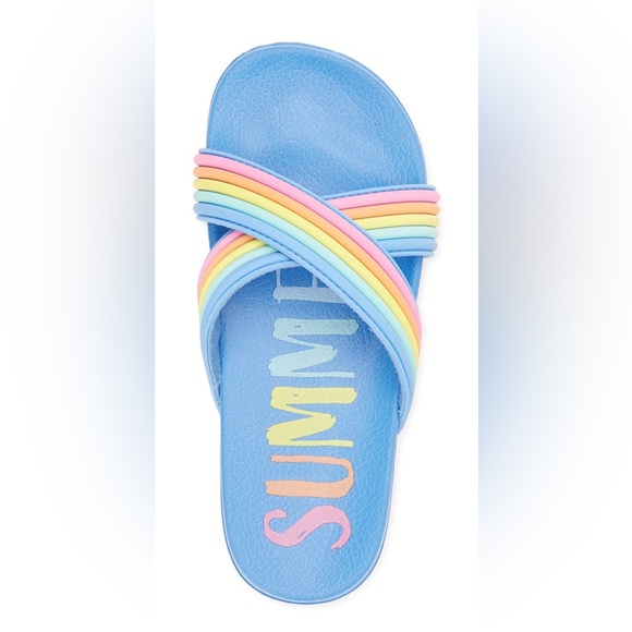 Girls Puff Slide Sandals by Wonder Nation with Crisscross Straps ~ Size 11/12 - Picture 2 of 3